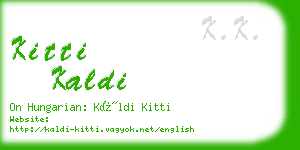 kitti kaldi business card